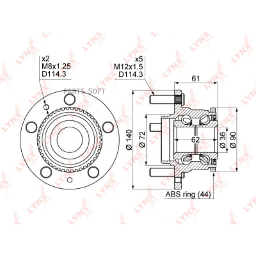 

Подшипник ступицы задн.MAZDA 6 2002 => с ABS