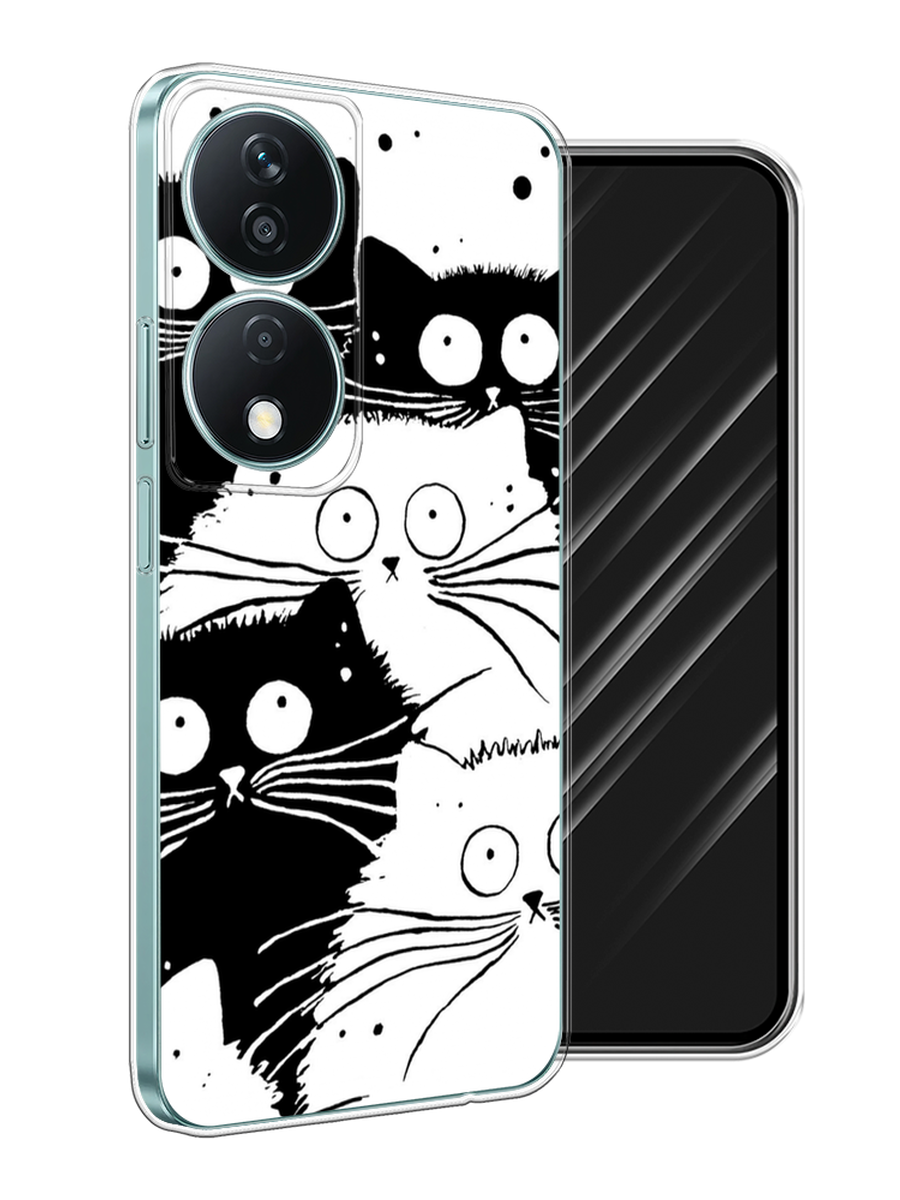 

Чехол Awog на Honor X7B "Коты черно-белые", Черный;белый, 6123350-1