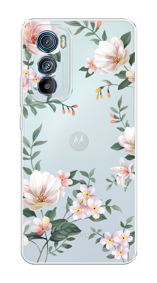 

Чехол на Motorola Edge 30 "Beautiful white flowers", Бежевый;зеленый, 243250-1