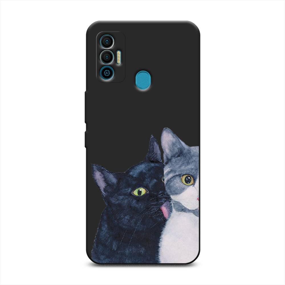 

Чехол Awog 301052-1 для Tecno Spark 7 "Кошачья любовь", Синий, 301052-1