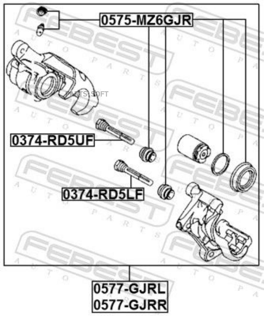 

Суппорт Тормозной Задний Лев Mazda 6 Gj 2012-2016 0577-Gjrl FEBEST 0577GJRL