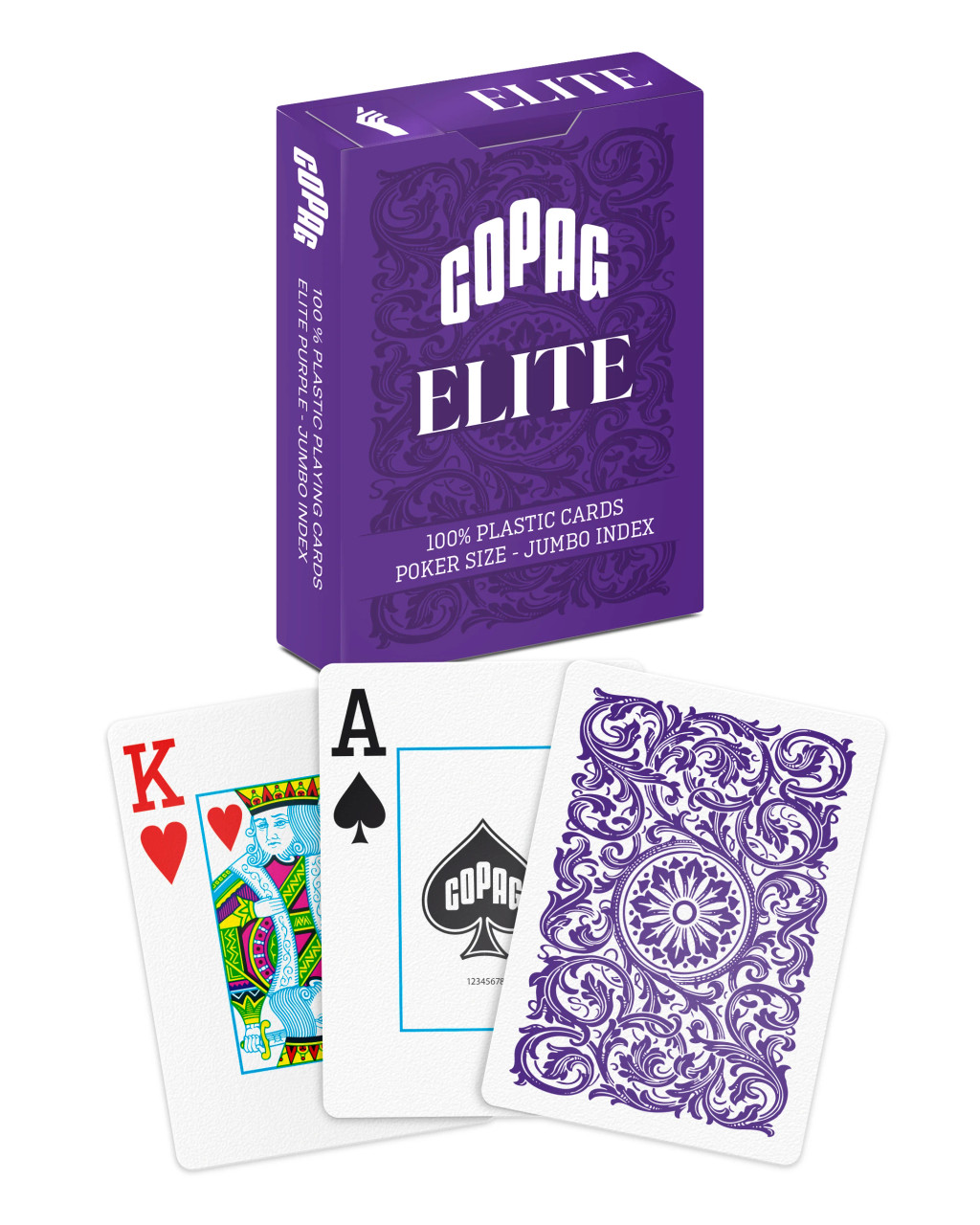 Карты "1546 Elite Plastic Poker Size Jumbo Index purple Single deck" 100061416905