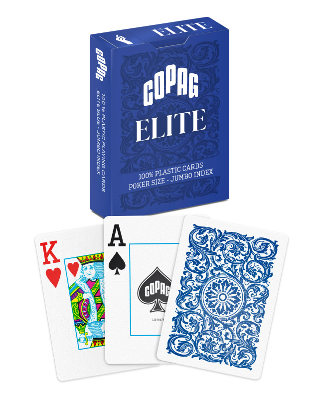 Карты "1546 Elite Plastic Poker Size Jumbo Index blue Single deck" 100061416903