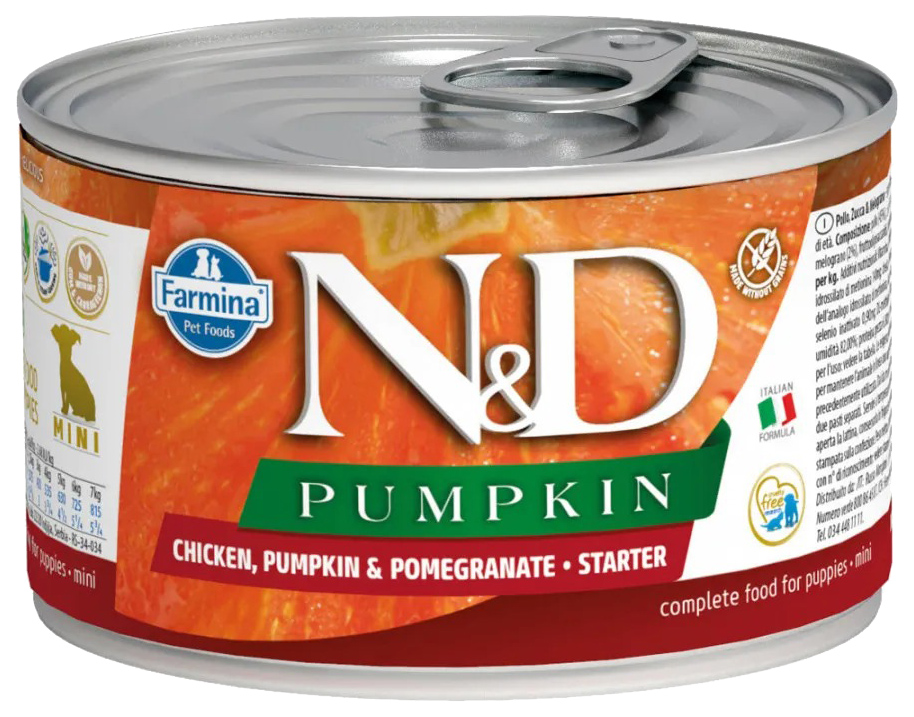 

Консервы для собак Farmina N&D Pumpkin Тыква курица и гранат, 6 шт по 140 г