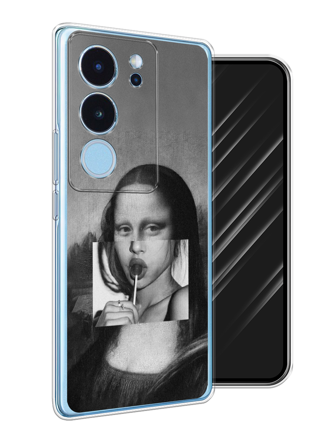 

Чехол Awog на Vivo V29 "Mona Lisa sucking lollipop", Серый, 269350-1