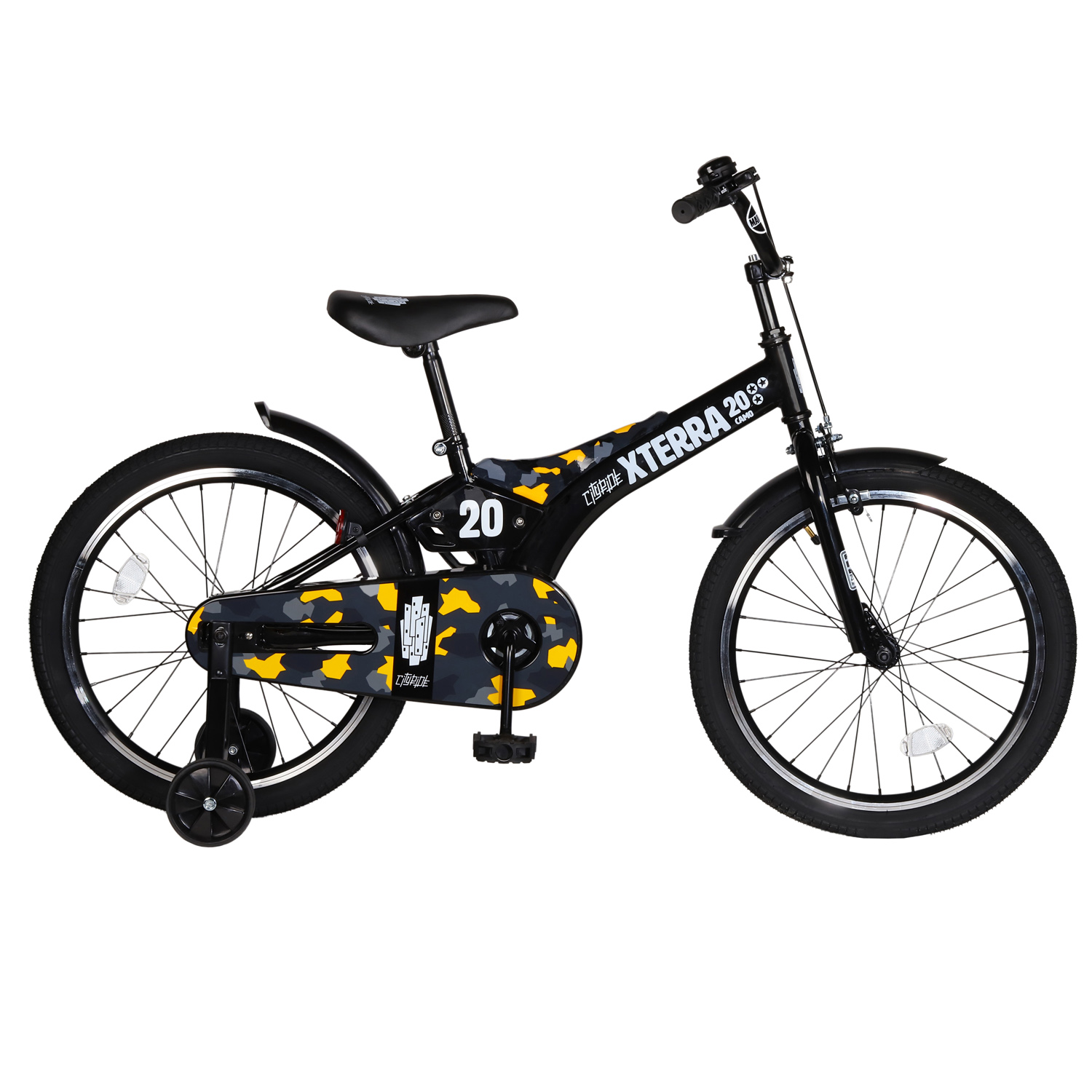 фото Велосипед двухколесный city-ride xterra 20 страховочные колеса, желтый, cr-b2-0520yw