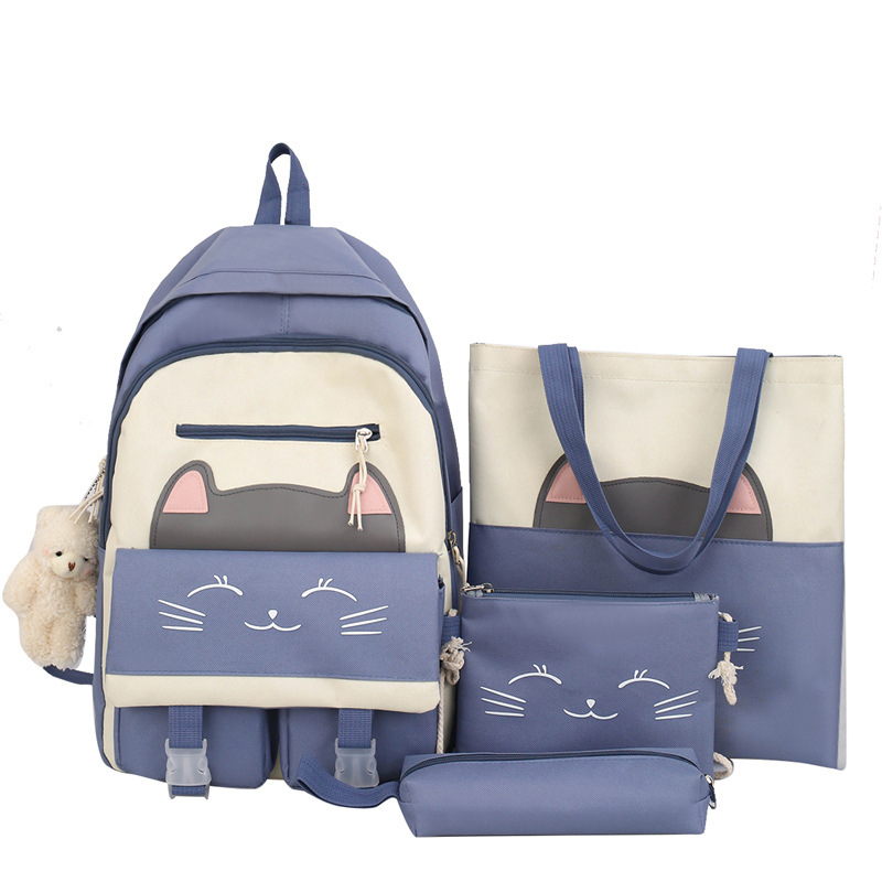 Рюкзак школьный для девочки 4 в 1 RAFL Cat, синий