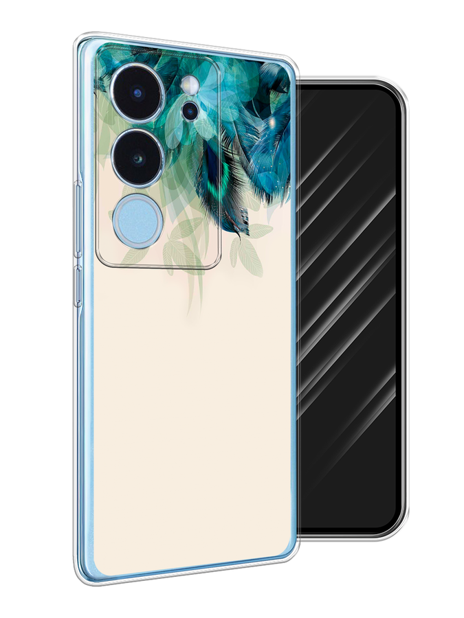 

Чехол Awog на Vivo V29 "Перья голубого цвета", Бежевый;синий;бирюзовый, 269350-1