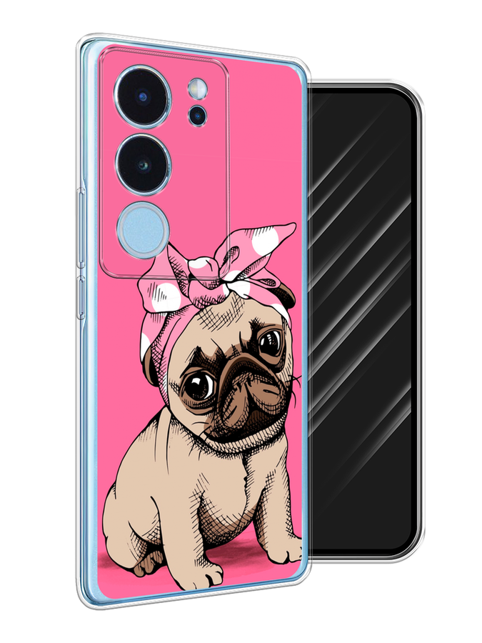 

Чехол Awog на Vivo V29 "Dog Pin-Up", Розовый;бежевый, 269350-1