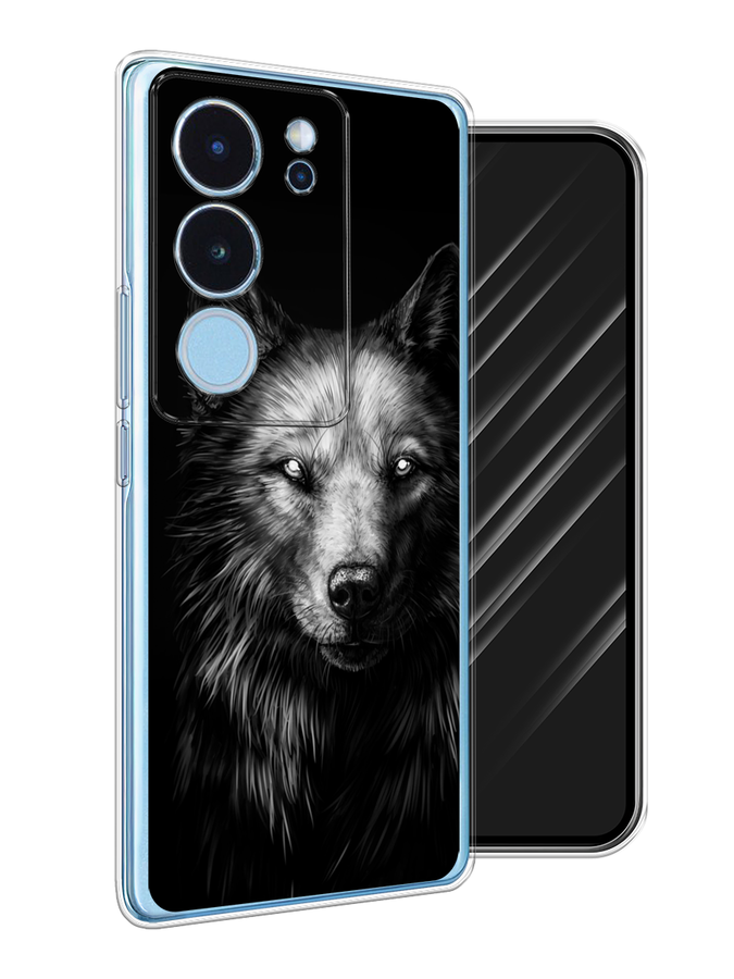 

Чехол Awog на Vivo V29 "Волк черно белый", Серый;бежевый;белый, 269350-1