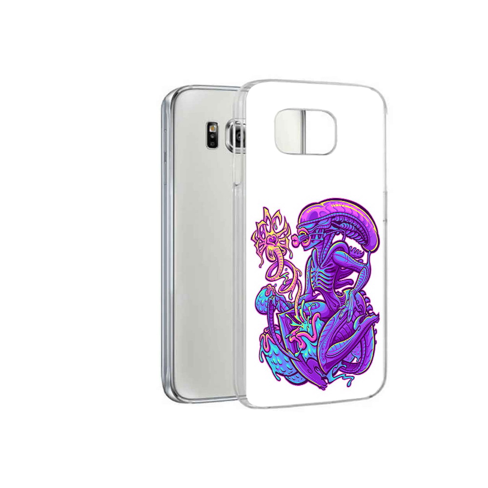 

Чехол MyPads Tocco для Samsung Galaxy S6 чужой фиолетовый цвет (PT12300.506.693), Прозрачный, Tocco
