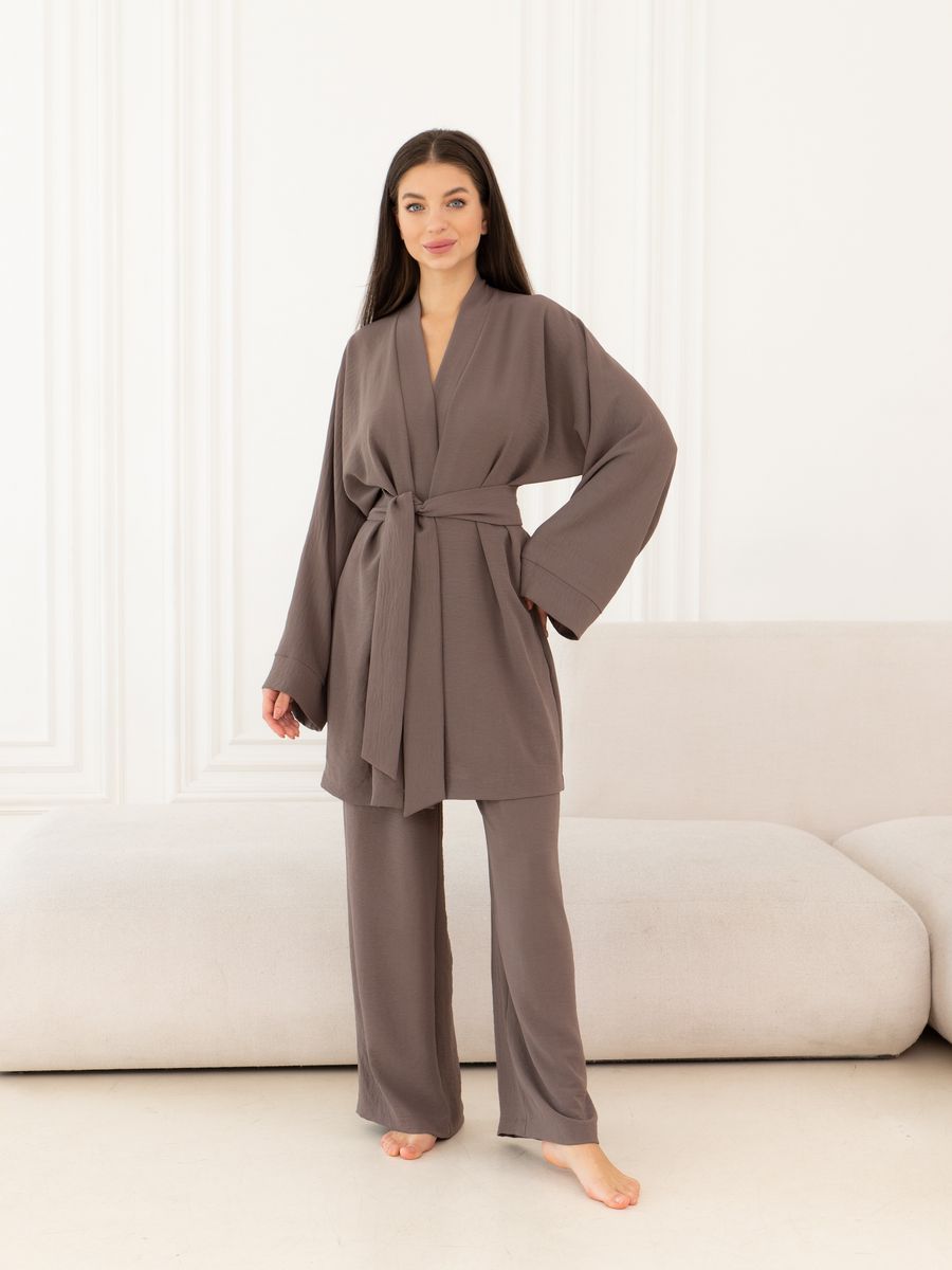 

Пижама женская Mimi Pajamas Brand 100035 серая 44-46 RU, Серый, 100035