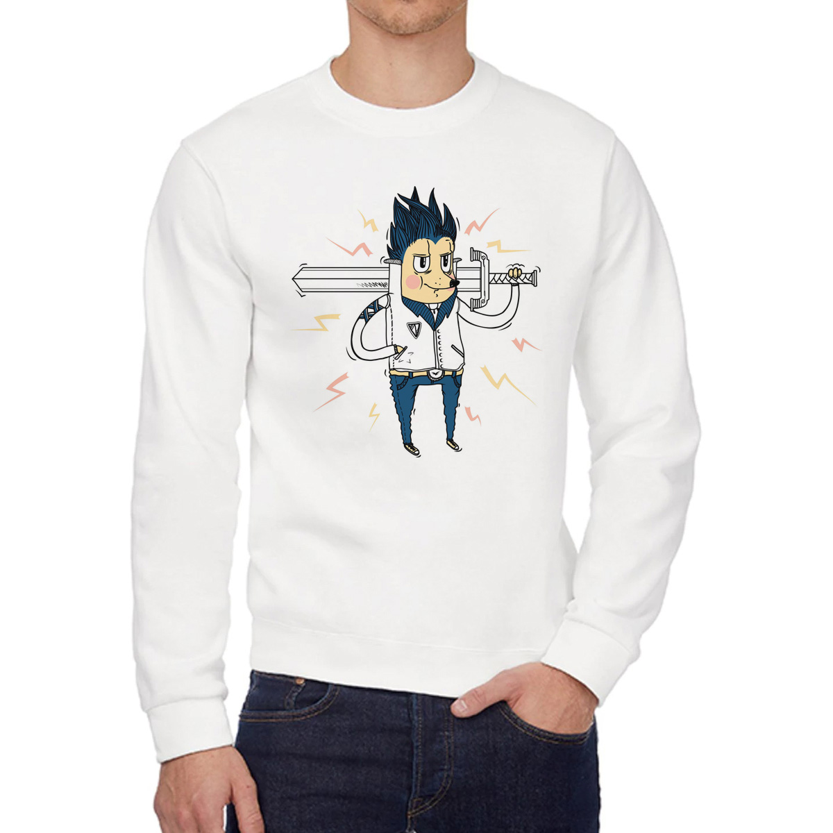 

Свитшот унисекс CoolPodarok W0151378 белый 52 RU, W0151378