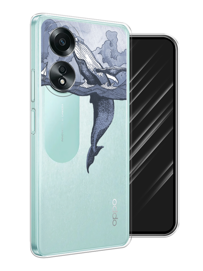 

Чехол Awog на Oppo A58 4G "Два измерения", Голубой;черный;прозрачный, 2514950-1