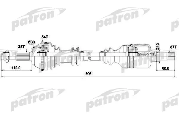 

Приводной вал PATRON PDS0084