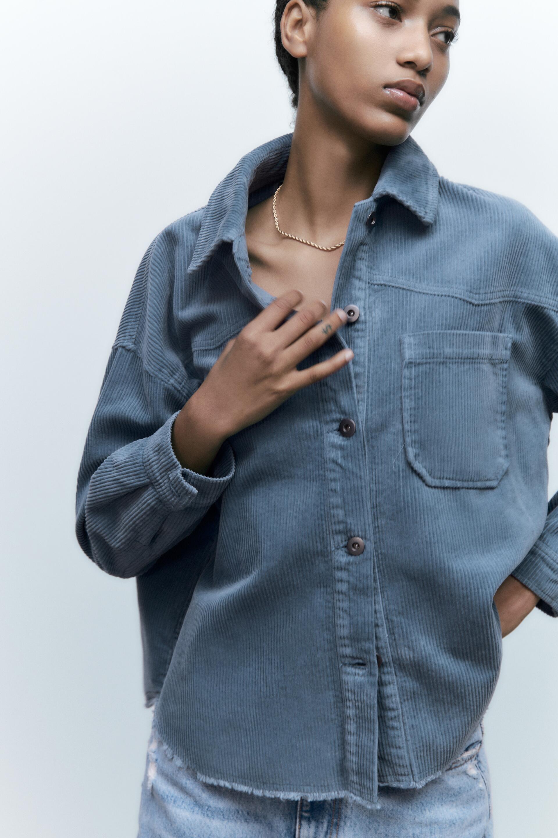 

Рубашка женская ZARA 08372289 голубая S (доставка из-за рубежа), 08372289