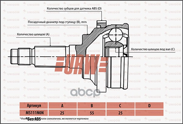 

Шрус Привода Urw URW арт. MS111N0N