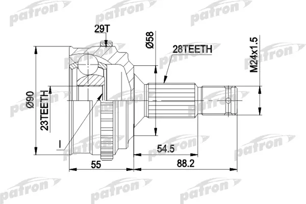 

ШРУС наружн к-кт CITROEN: XM 89 - 94, XM 94 - 00, XM Break 89 - 94, XM Break 94 - 00, PEUG