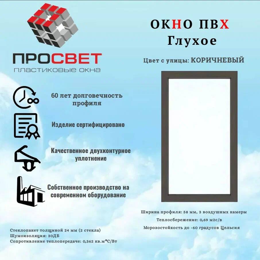 Пластиковое окно Просвет ПВХ 650х650мм коричневое плетеное кресло равенна коричневое с белой подушкой