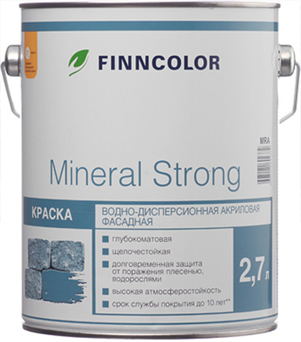

FINNCOLOR Mineral Strong base MRA краска водно-дисперсионная акриловая фасадная (2,7л)