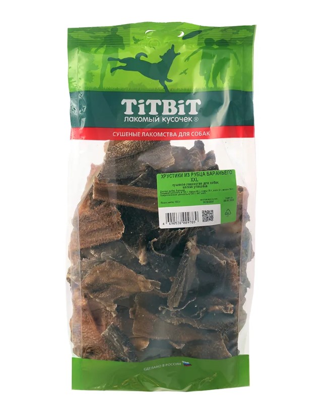 

Лакомство для собак TiTBiT Хрустики из рубца бараньего, XXL, 5 шт по 190 г
