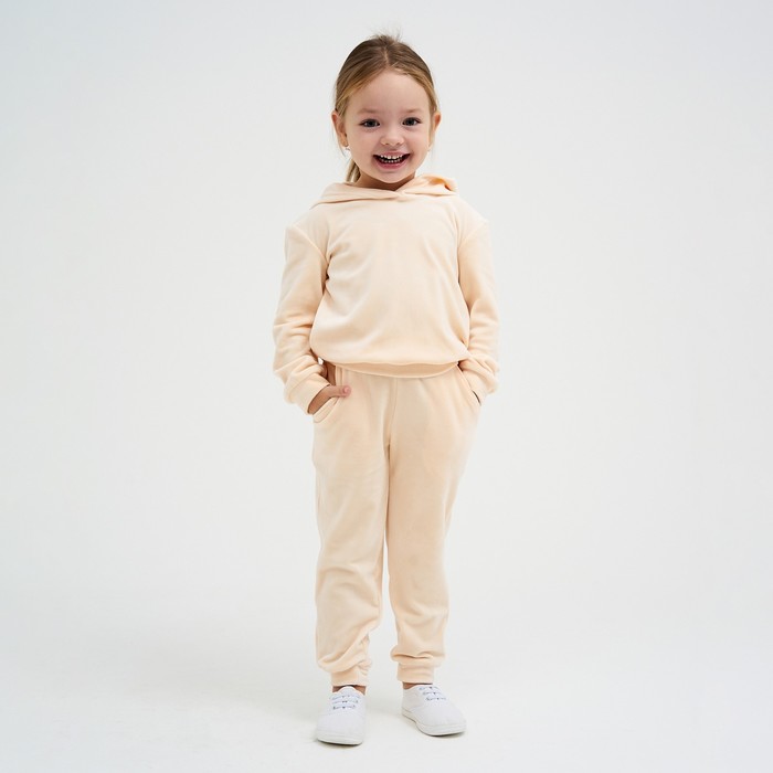 Костюм детский (толстовка, брюки) KAFTAN Basic line р.34 (122-128), молочный
