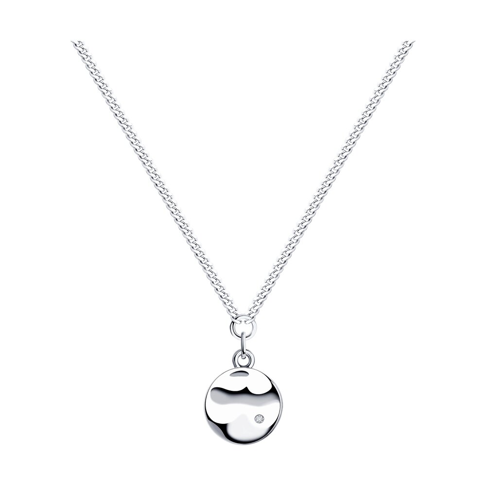 

Колье из серебра 40 см SOKOLOV 87070031, бриллиант, 87070031