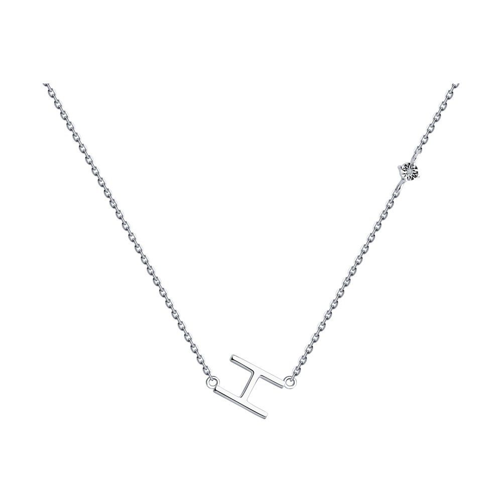 

Колье из серебра 40 см SOKOLOV 87070029, бриллиант, 87070029