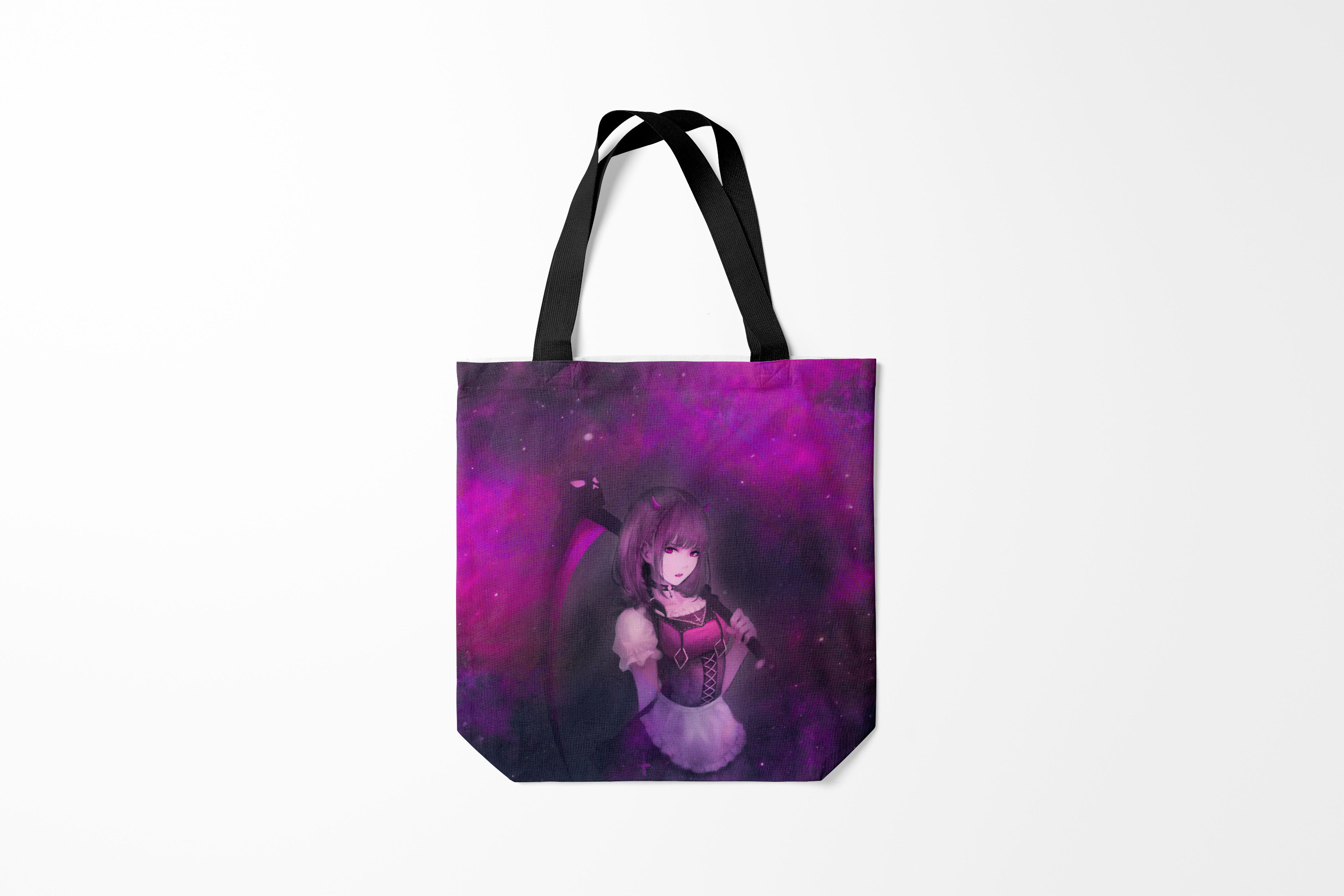 

Сумка шoппер унисекс Burnettie Anime girl demon, розовый, Anime girl demon