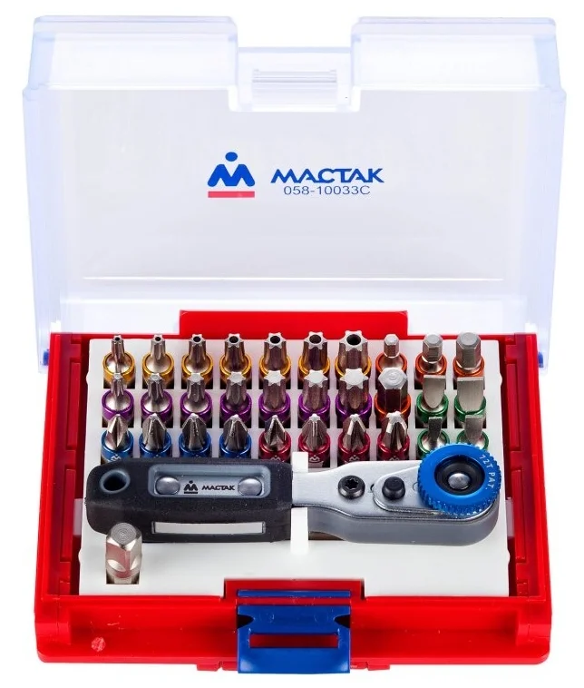 Набор Вставок (Бит) 1/4, Torx, Hex, Pz, Ph, Slot, 33 Предмета Мастак 058-10033C Мастак 058