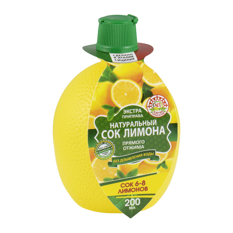 Сок лимона Азбука Продуктов 200 мл