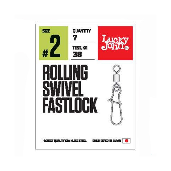 

Вертлюги c застеж. LJ Pro Series ROLLING SWIVEL FASTLOCK 008 10шт.