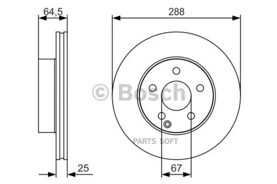 

Тормозной диск Bosch комплект 1 шт. 0986479S83