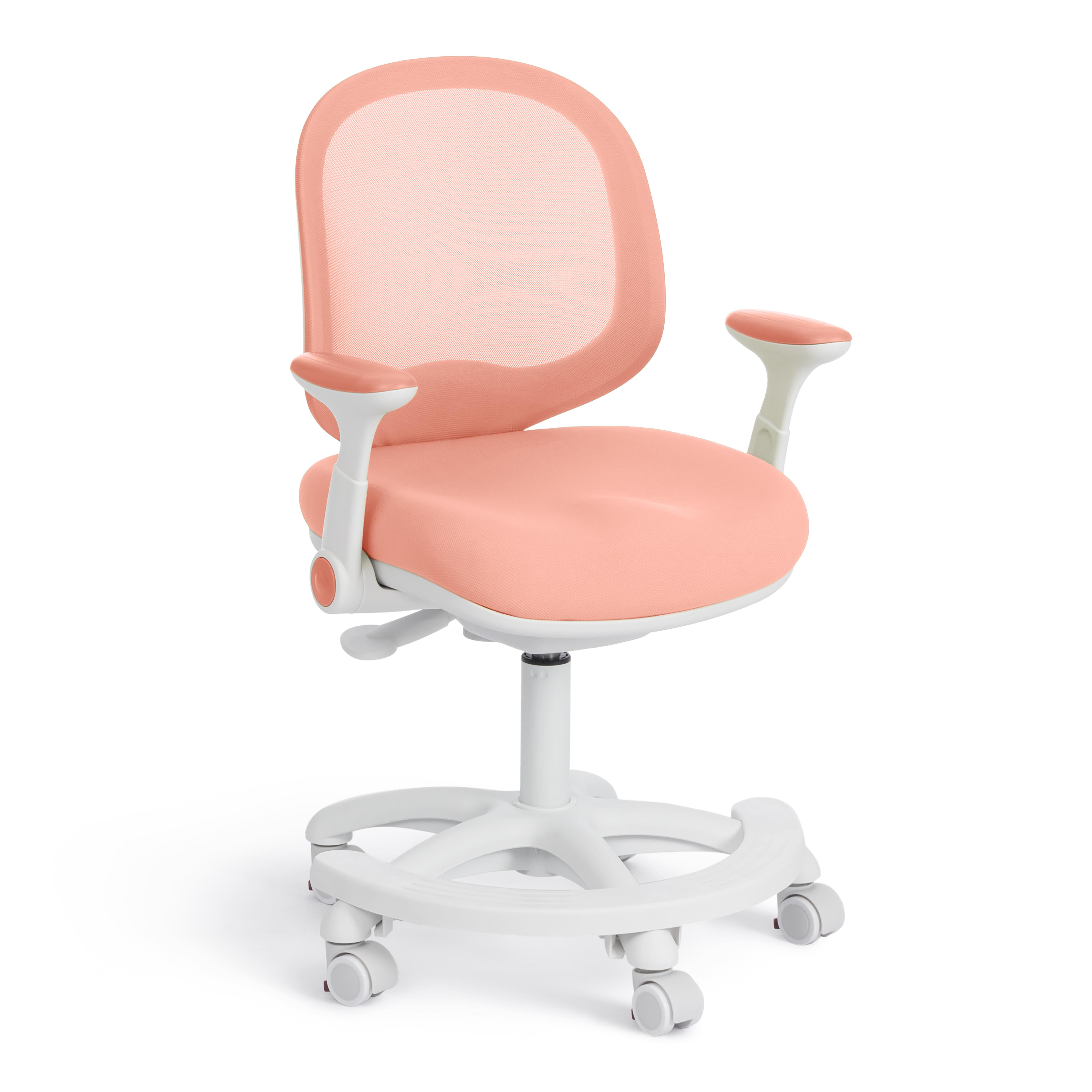 Кресло компьютерное Tetchair RAINBOW детское на колесиках для школьника, розовый