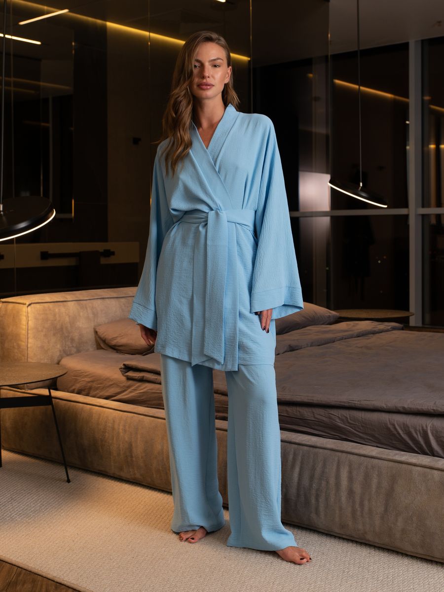 

Пижама женская Mimi Pajamas Brand 100035 голубая 52 RU, Голубой, 100035