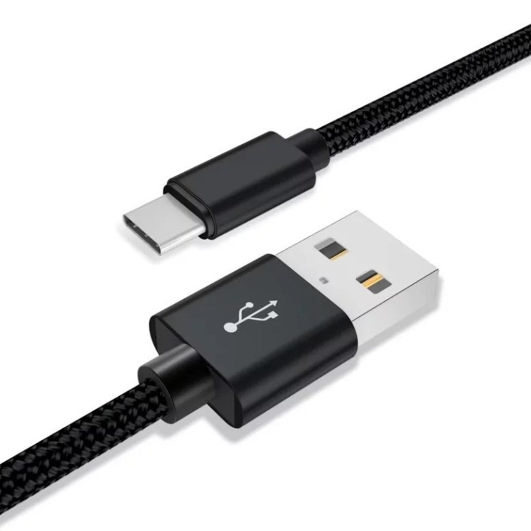 Кабель для быстрой зарятки USB Type-C ISA в нейлоновой оплётке 1 метр
