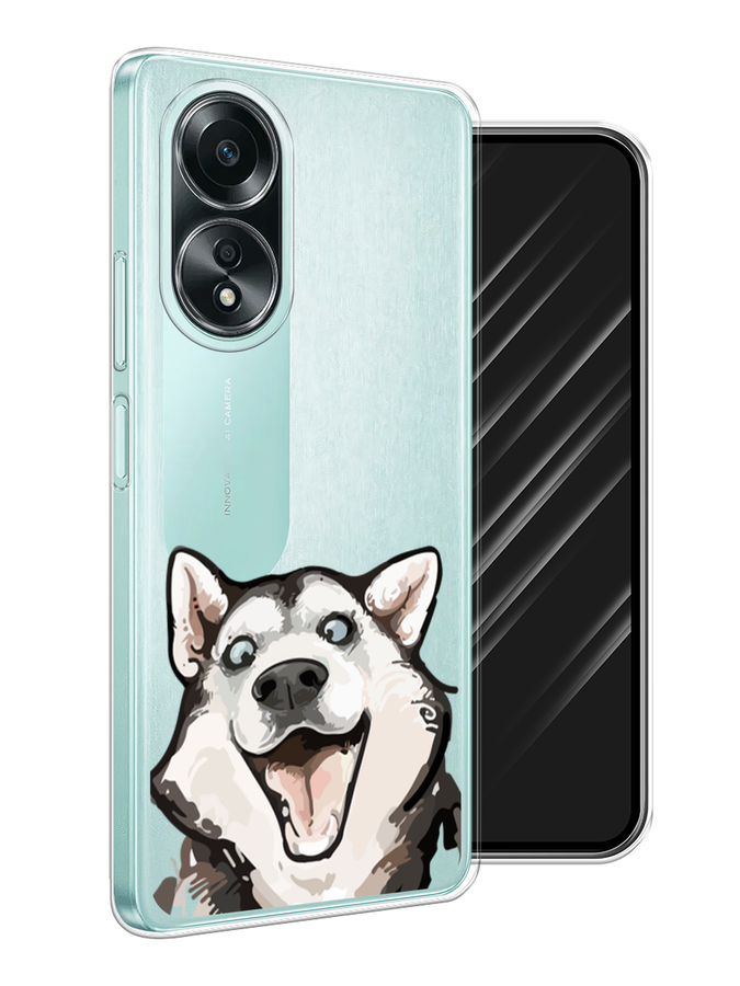 

Чехол Awog на Oppo A58 4G "Радостный хаски", Белый;голубой;черный, 2514950-1