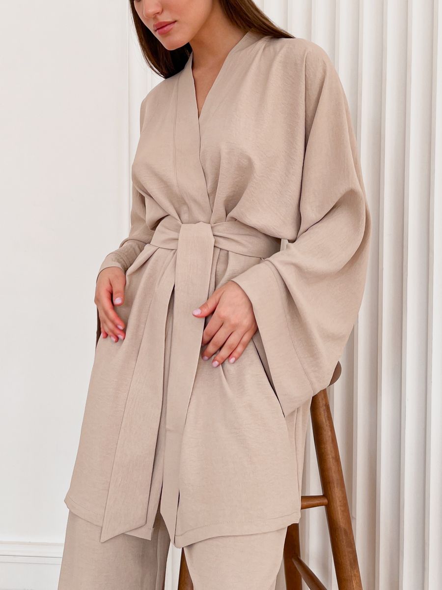

Пижама женская Mimi Pajamas Brand 100035 бежевая 44-46 RU, Бежевый, 100035