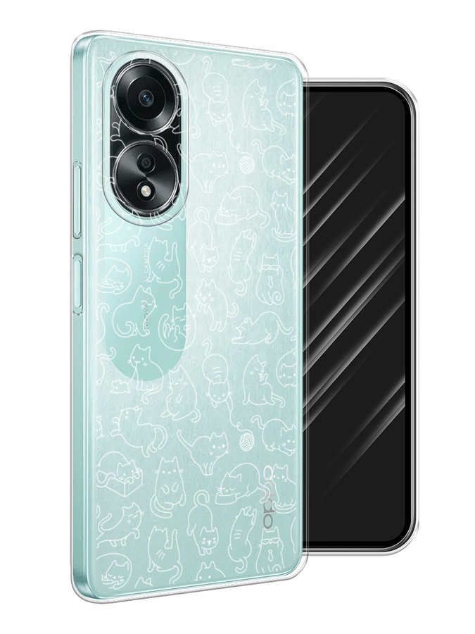

Чехол Awog на Oppo A58 4G "Шкодливые котики", Прозрачный;бежевый, 2514950-1