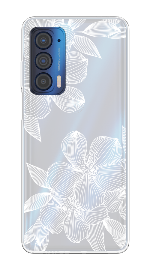 

Чехол на Motorola Edge (2021) "Крокус", Белый;прозрачный, 242950-1