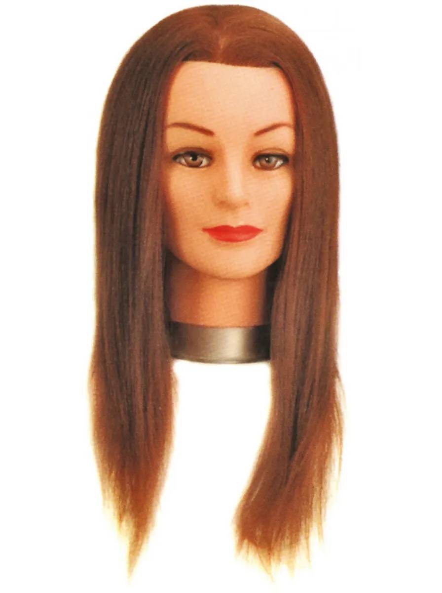 Голова учебная Sibel Mixed Synthetic, шатенка, искусственные волосы, 30-40 см 0030051  - Купить