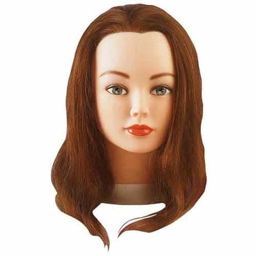 Купить Голова учебная Sibel Cathy, шатенка, натуральные волосы, 35-40 см 0040301