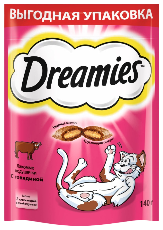 

Лакомство для кошек Dreamies с говядиной, 12 шт по 140 г