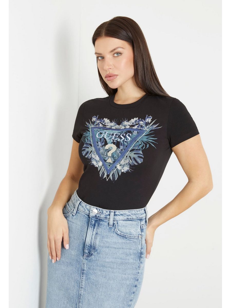 

Футболка женская Guess GU121D1UY черная M, Черный, GU121D1UY