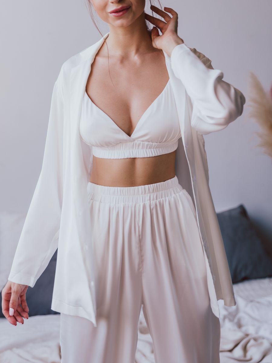 

Пижама женская Mimi Pajamas Brand 100018 белая 40-42 RU, Белый, 100018