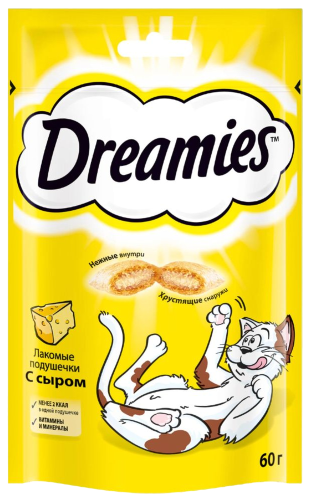 фото Лакомство dreamies с сыром для кошек 60 г х 6 шт