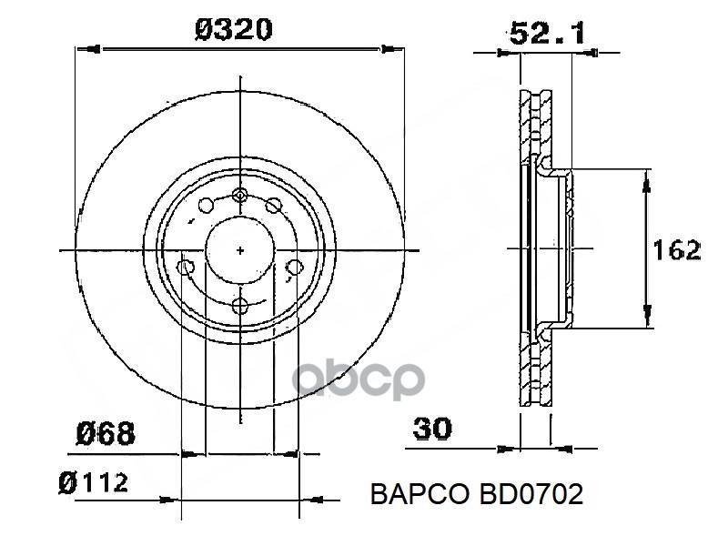 

Диск Тормозной Передний Вентилируемый 1шт BAPCO BD0702