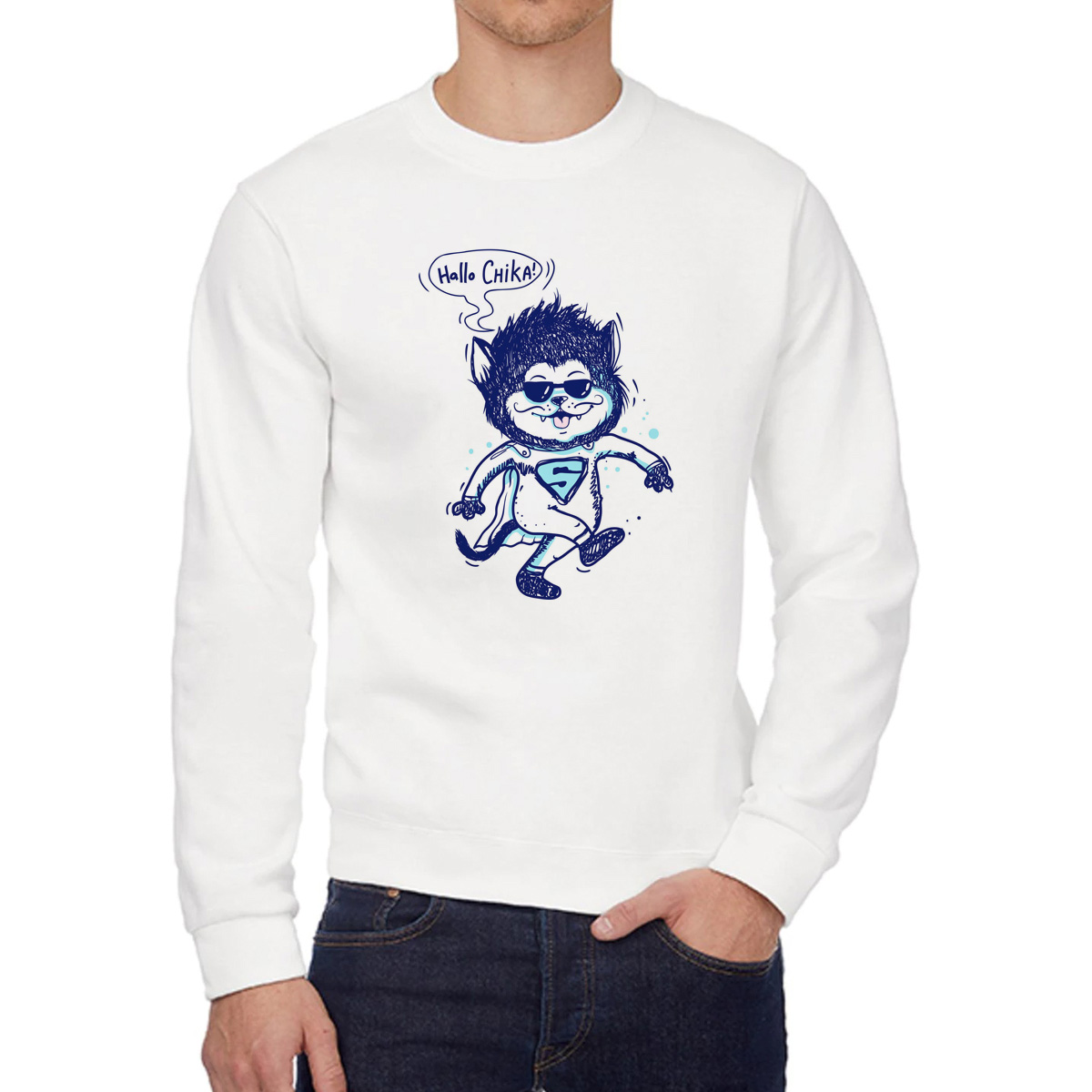 

Свитшот унисекс CoolPodarok W0151365 белый 50 RU, W0151365