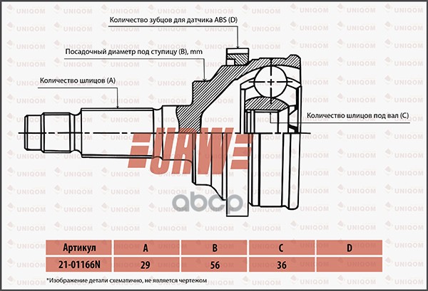 

Шрус Привода Urw URW арт. 2101166N