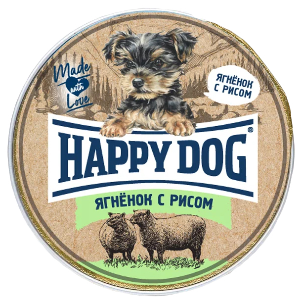 Консервы для собак Happy Dog NaturLine с ягненком и рисом, 10 шт по 125 г
